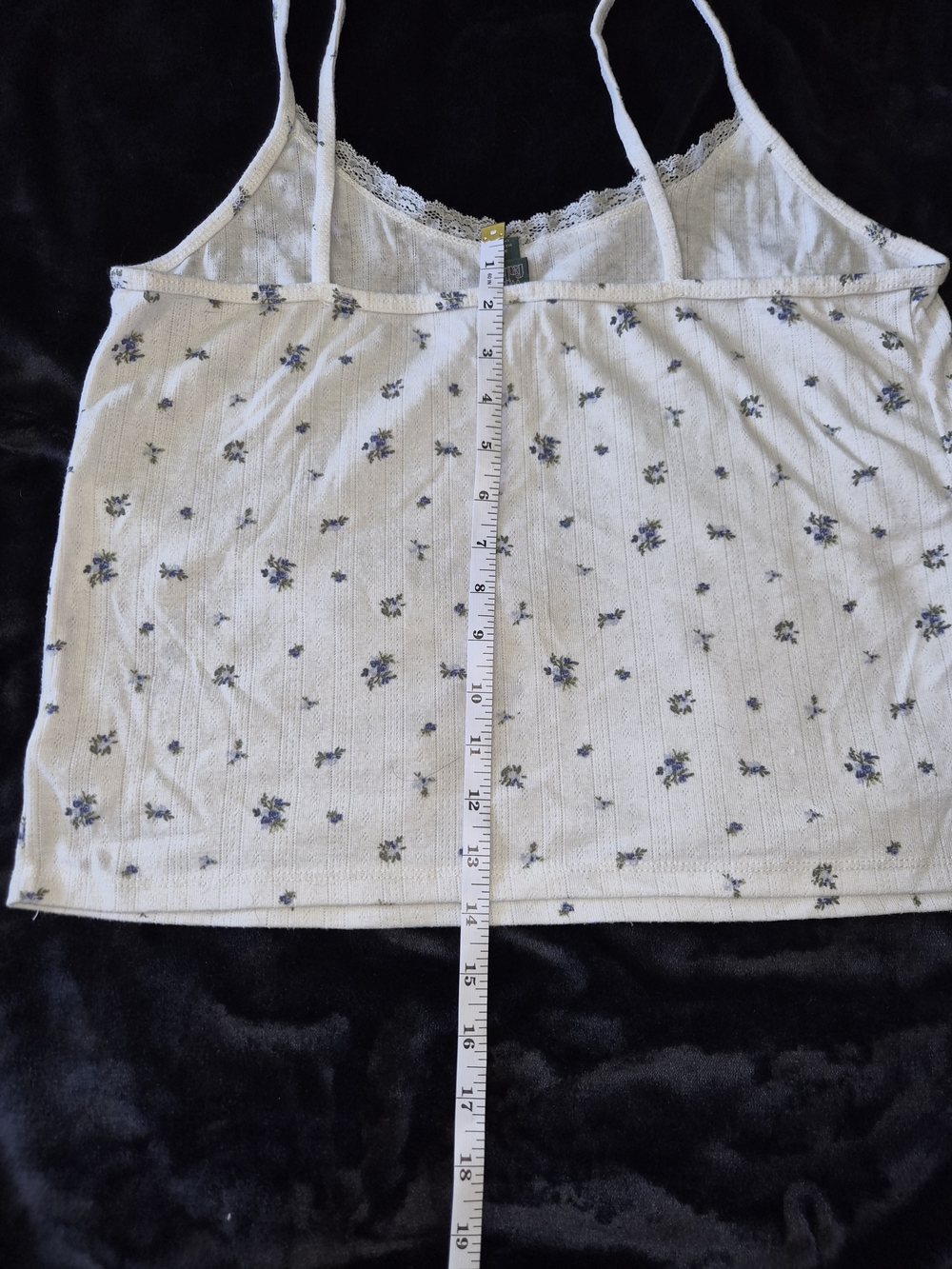 wild fable White Floral Lace-Trim Ribbed Cami - Picture 4 of 5